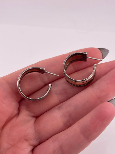 sterling silver gold wash 3/4" partial hoop post earrings