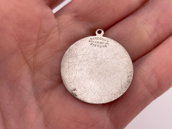 sterling silver blank round tag pendant