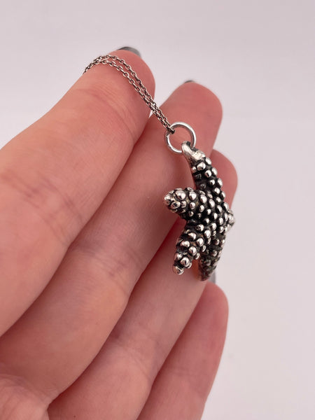 sterling silver 16-1/4" electro-form starfish necklace