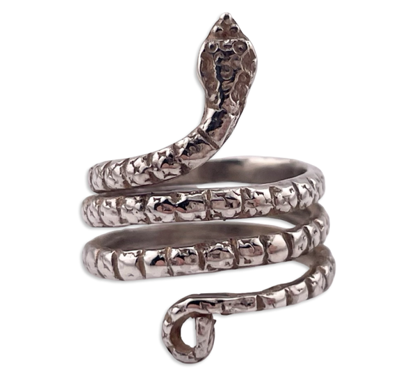 size 6 sterling silver coiled snake ring