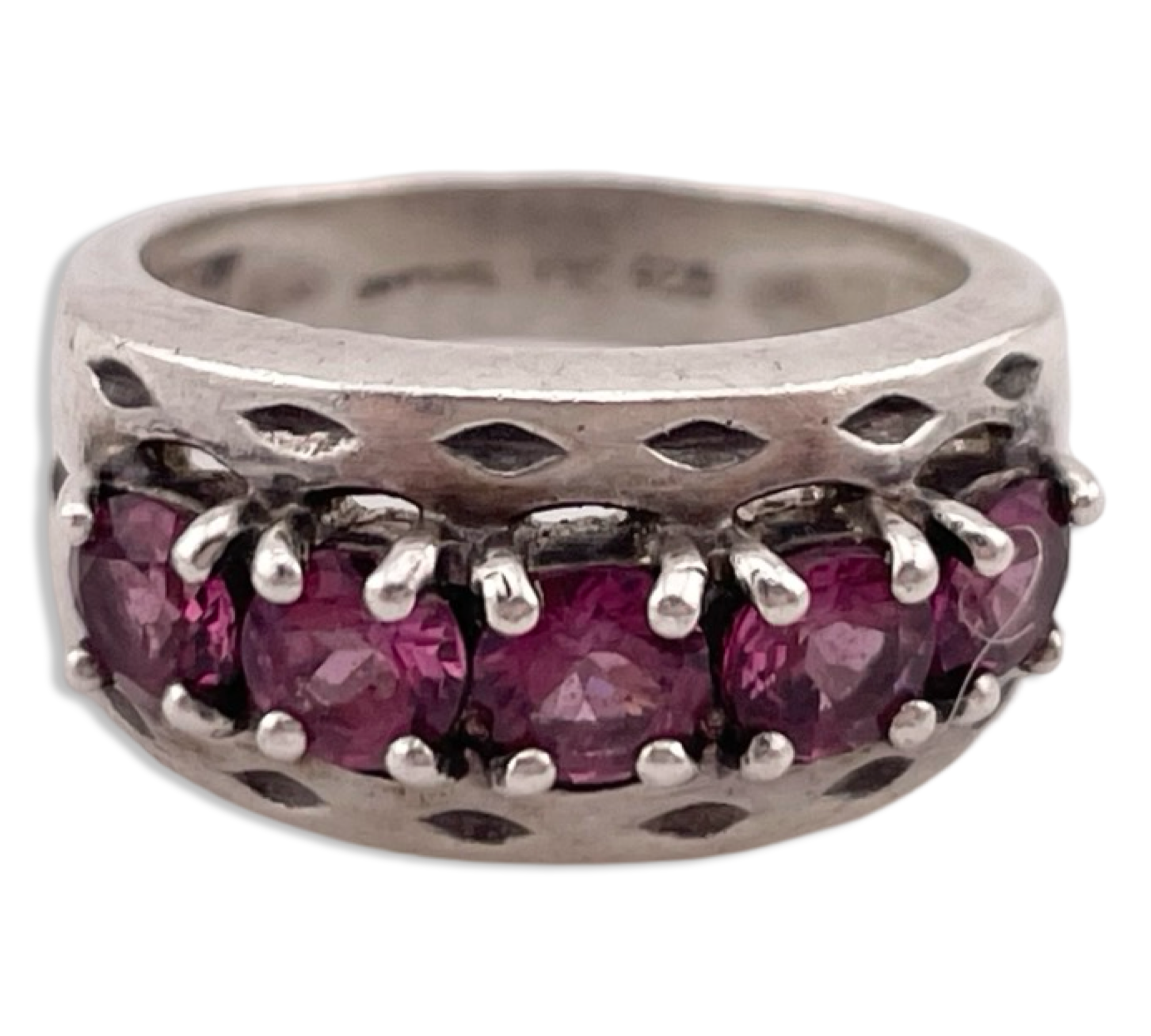 size 5 sterling silver faceted spinel ring