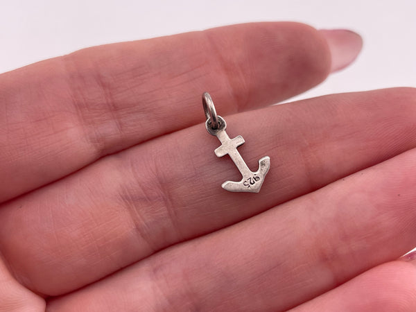 sterling silver tiny anchor charm pendant