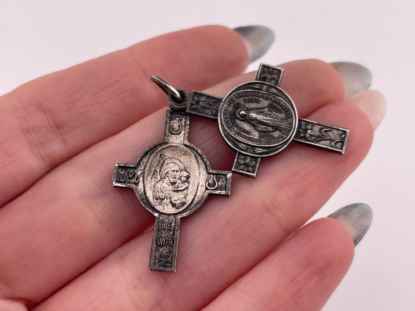 sterling silver religious cross slide pendant