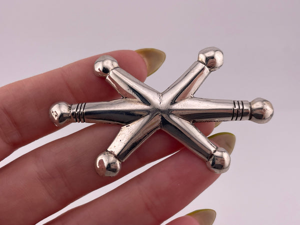 sterling silver six pointed brooch
