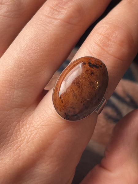 size 7.75 sterling silver jasper ring