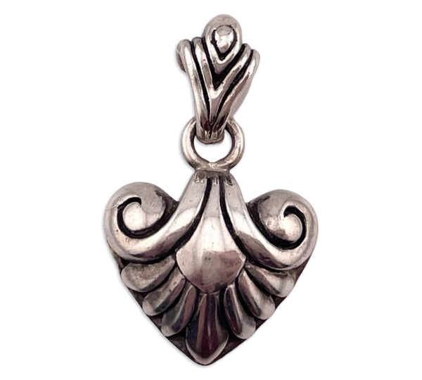 sterling silver stoneless swirl pendant