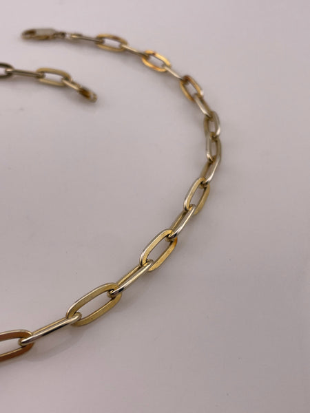 sterling silver 15-3/4" gold wash paperclip chain necklace ***AS IS***