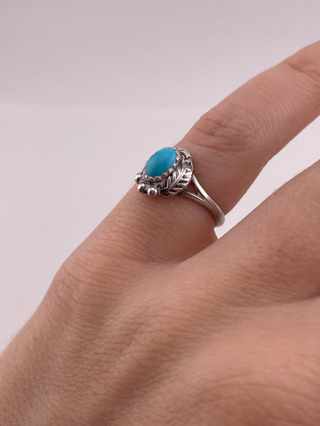size 4.5 sterling silver turquoise ring