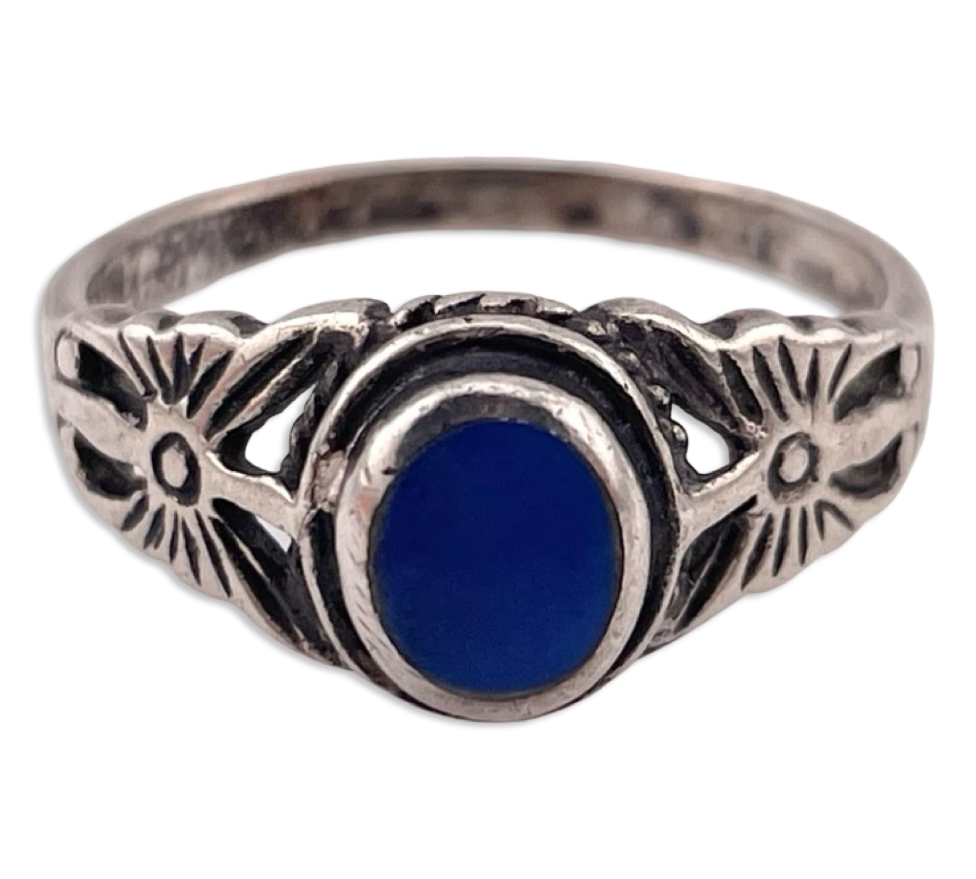 size 8 sterling silver lapis ring