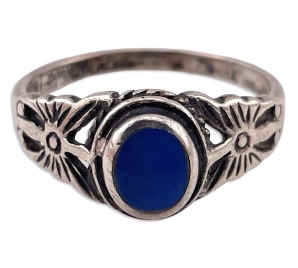 size 8 sterling silver lapis ring