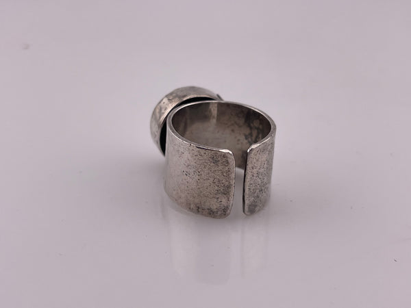 size 5.5 sterling silver Nathan Perkins rhinestone "Cherish" open band ring