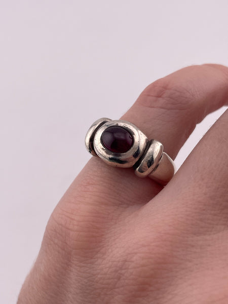 size 5.75 sterling silver garnet ring