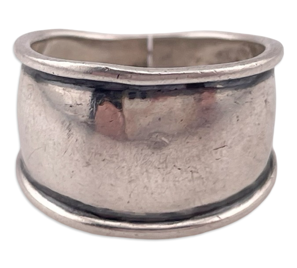 size 6 sterling silver stoneless wide band ring **AS IS**