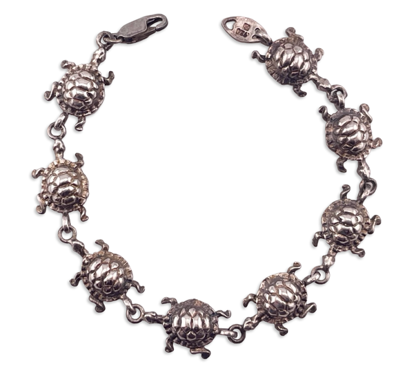 sterling silver 7-1/2" turtle link bracelet