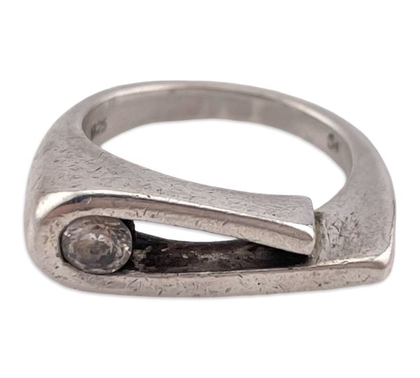 size 6.75 sterling silver rhinestone ring