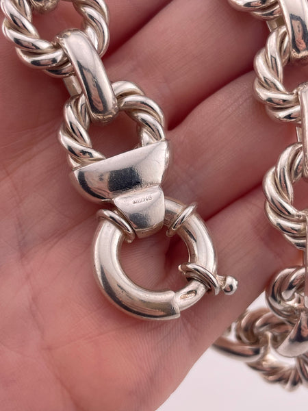 sterling silver 17-3/4" 86 gram chunky necklace