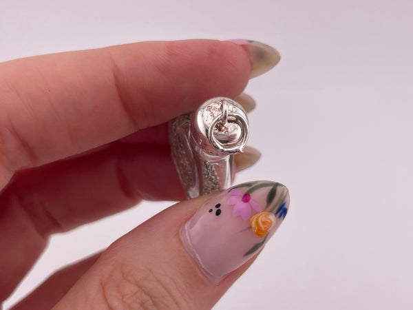 sterling silver silver dust in a bottle pendant