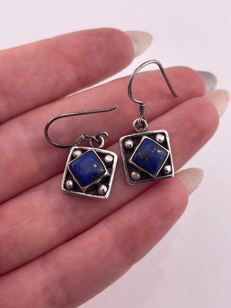 sterling silver lapis dangle earrings