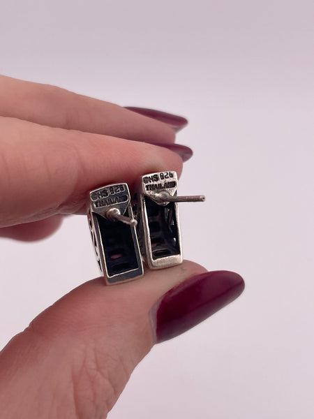 sterling silver multi faux stone resin post earrings