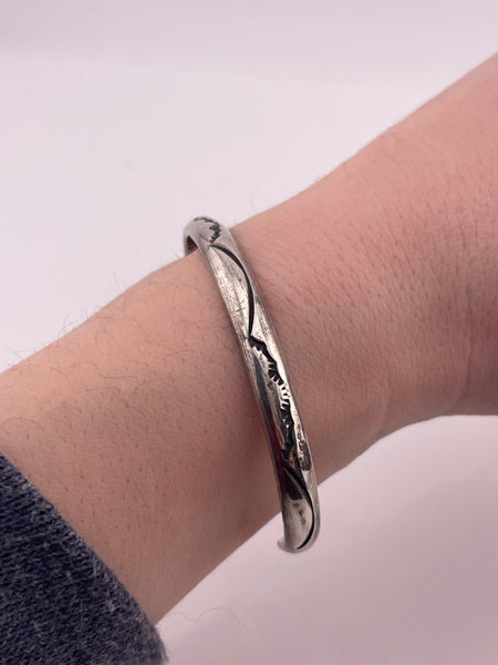 sterling silver stamped stacking cuff bracelet