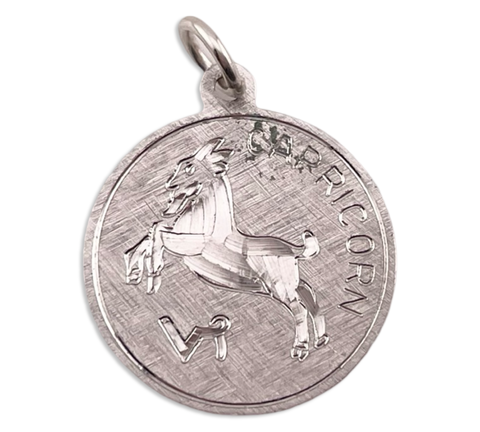 sterling silver Capricorn the Goat zodiac pendant