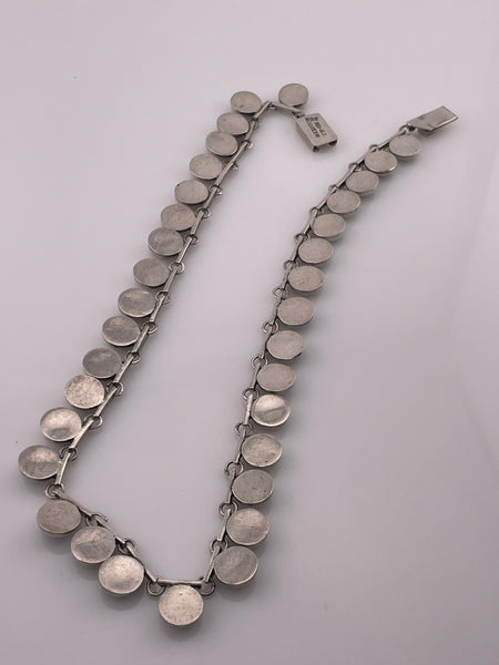 sterling silver Mexican malachite & onyx collar necklace