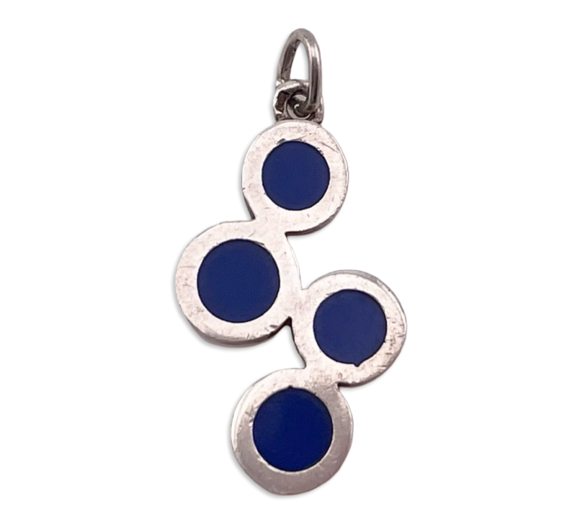 sterling silver blue resin circles pendant