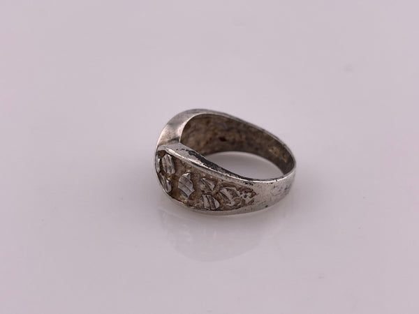 size 7.25 sterling silver stoneless nugget style ring
