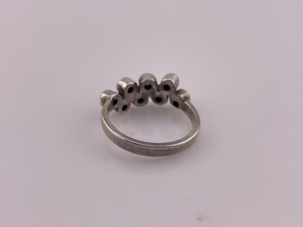 size 6.5 sterling silver faceted multi-gemstone ring