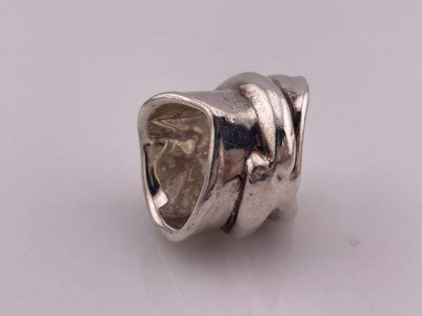 size 7.25 sterling silver electro-form wide chunky ring