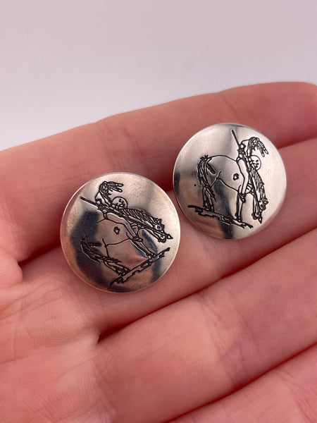 sterling silver End of Trails post earrings