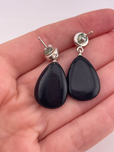 sterling silver onyx mosaic turquoise post earrings