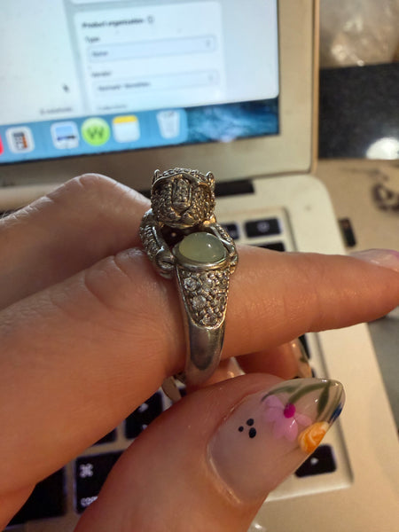 RESERVED PRIVATE LISTING -- sterling silver panther ring C4