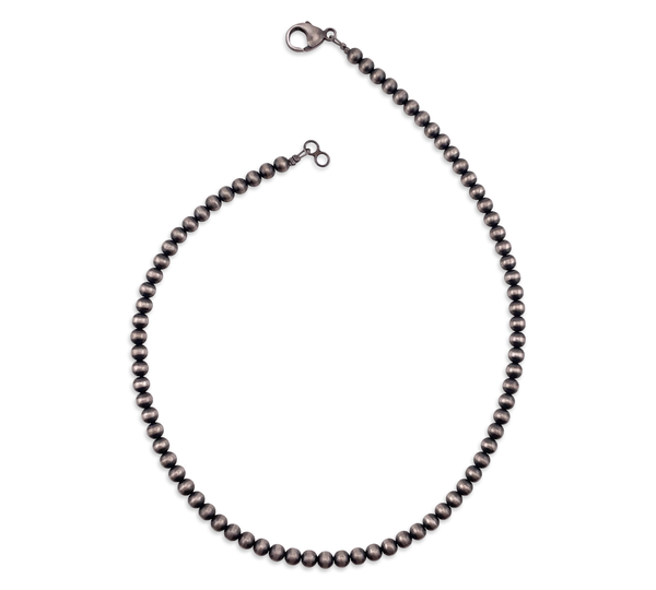 sterling silver 15-3/4" 5mm machine made pearl necklace