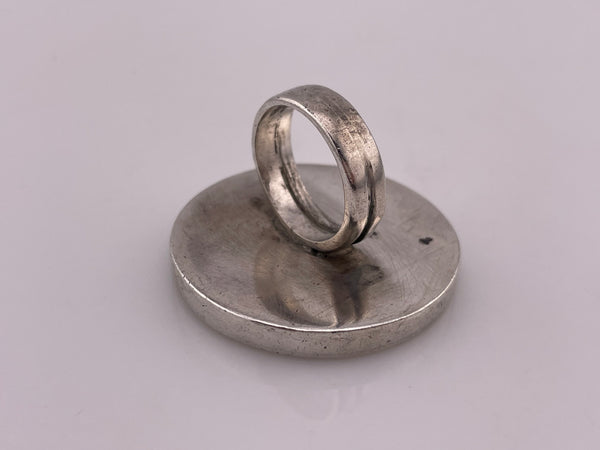 size 6.5 sterling silver heavy malachite modernist ring