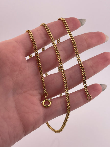 gold filled 24" curb chain necklace