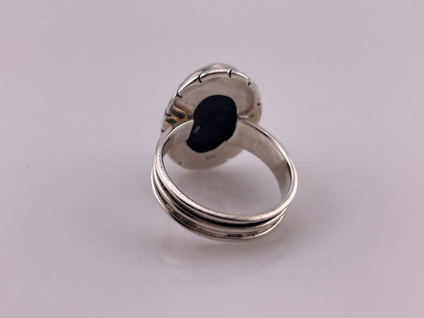 size 8 sterling silver gold druzy ring