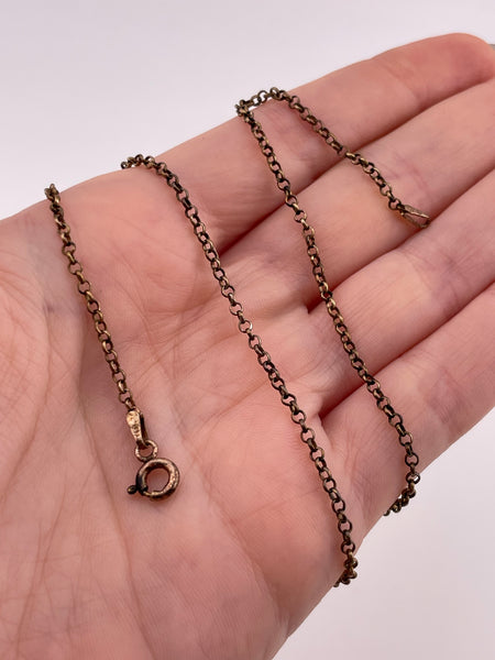 sterling silver gold wash 18" rolo chain necklace