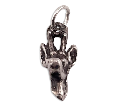 sterling silver 3D deer head pendant