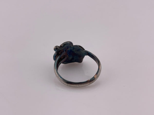 size 6 sterling silver stoneless leaf ring