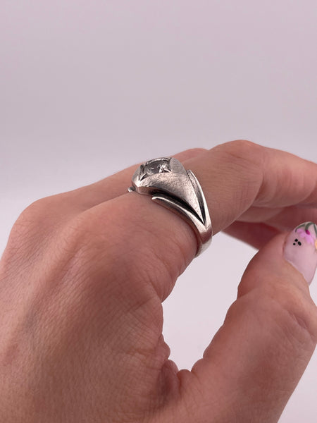 size 11 sterling silver Clark & Coombs white topaz ring