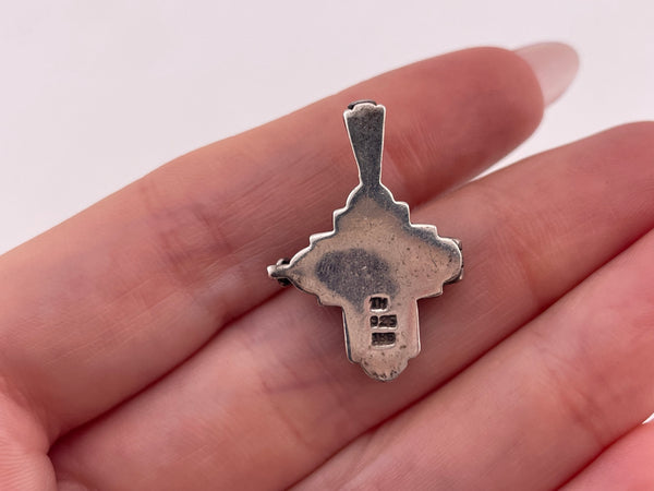 sterling silver religious cross box compartment pendant