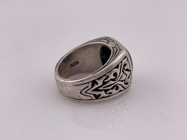 size 10.5 sterling silver chunky onyx ring