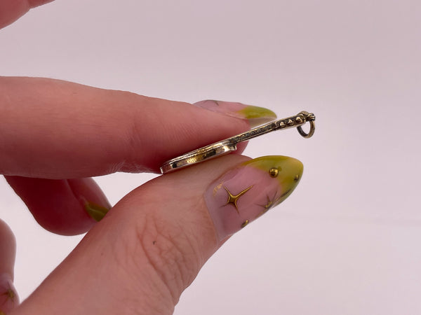 sterling silver gold wash puffy guitar pendant