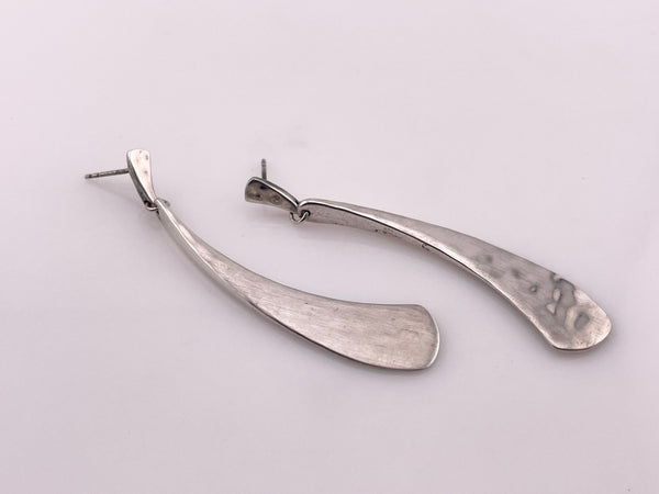 sterling silver Robert Lee Morris RLM Studio stoneless hammered matte finish post dangle earrings
