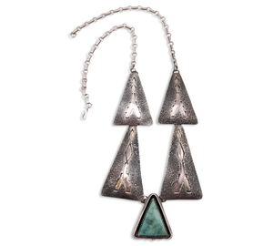 sterling silver Clem Nalwood turquoise triangle necklace