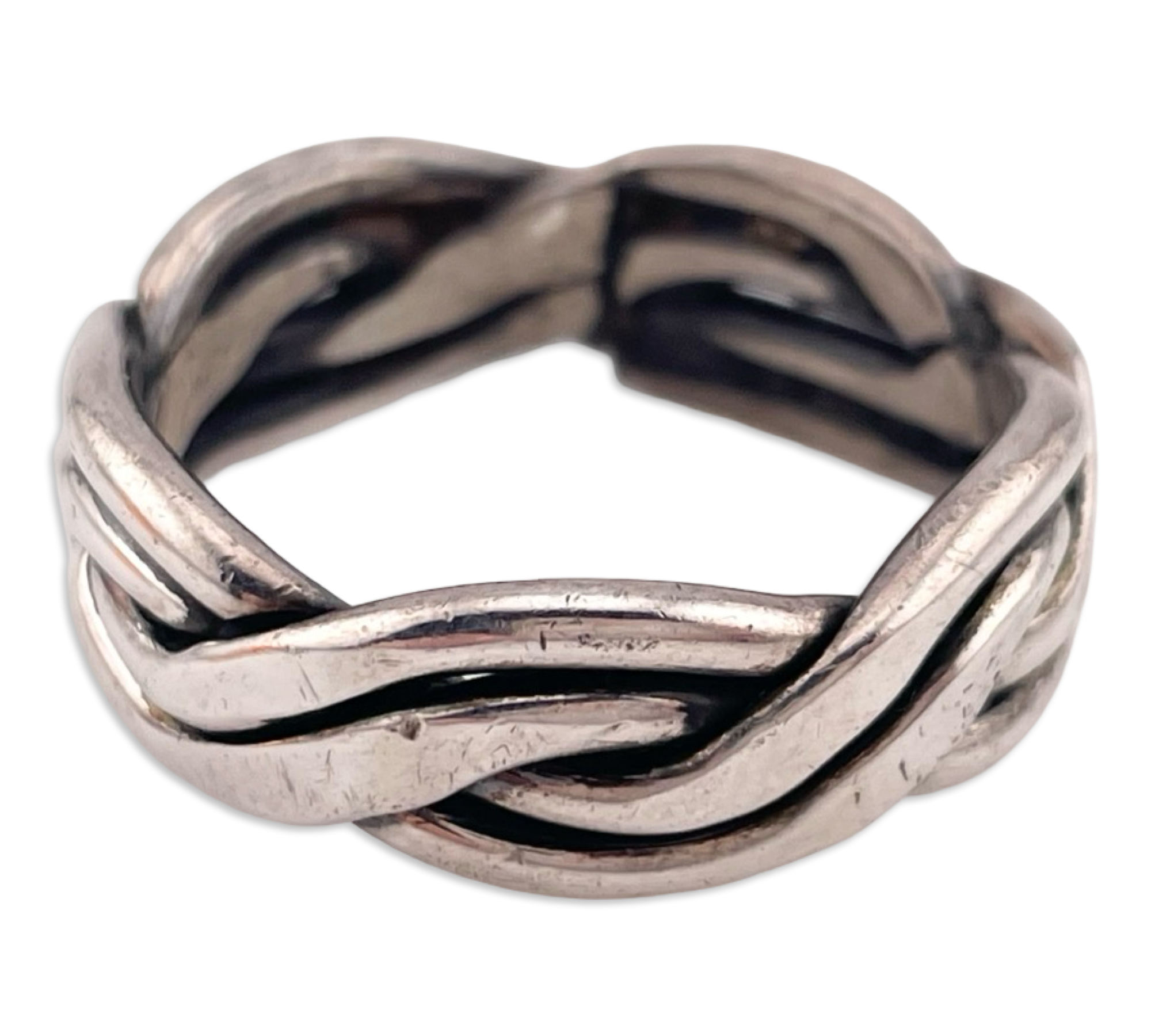 size 12.5 sterling silver woven band ring