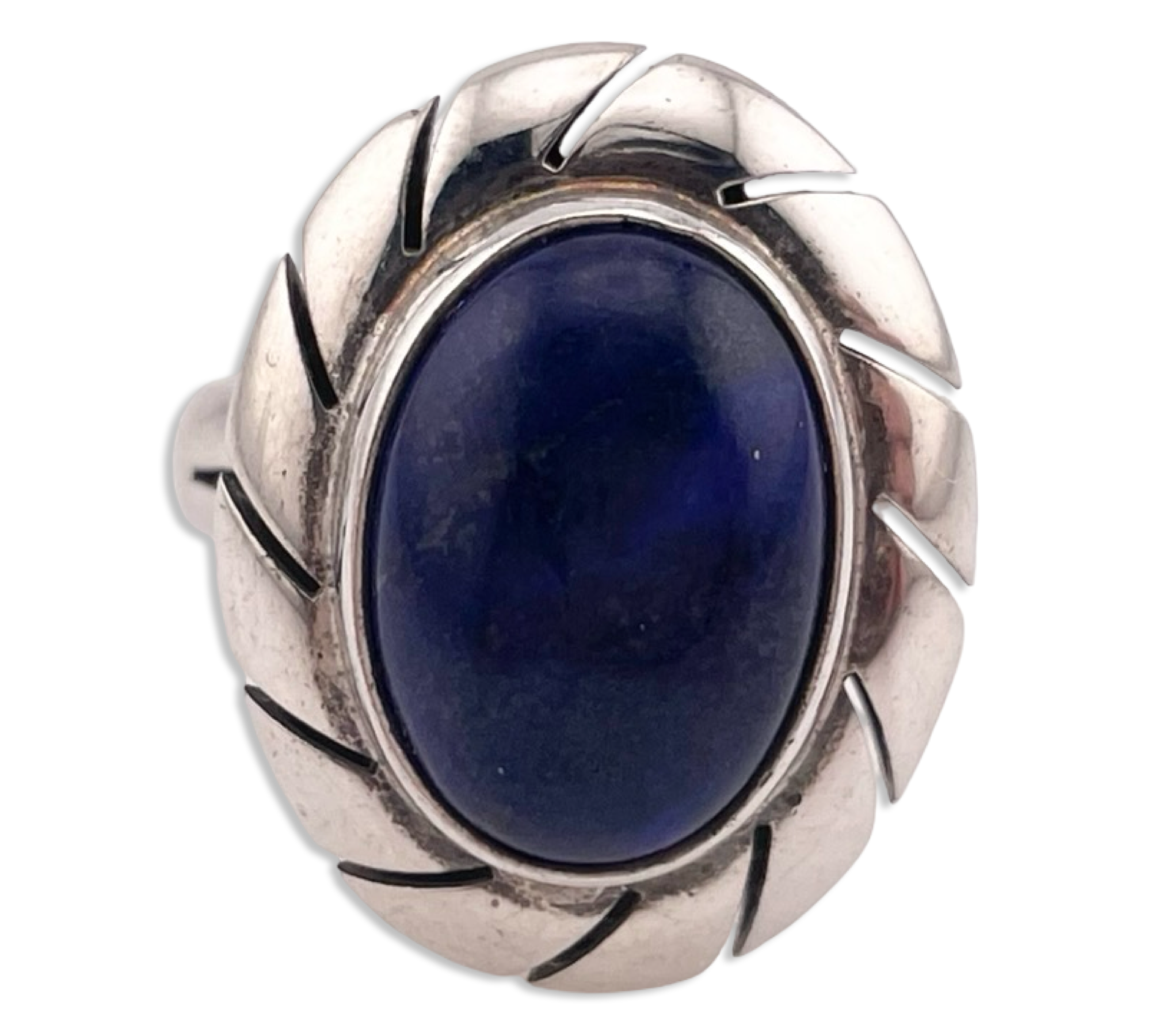 size 7 sterling silver lapis cut-out design ring