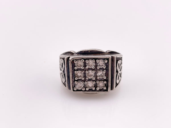 size 10.5 sterling silver rhinestone ring