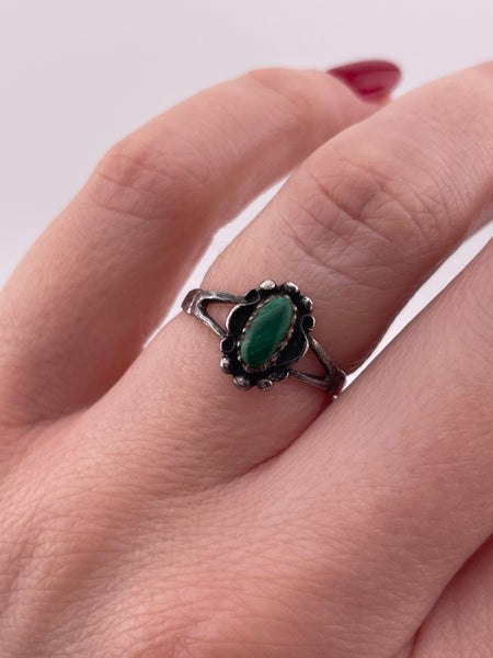 size 6 sterling silver malachite ring